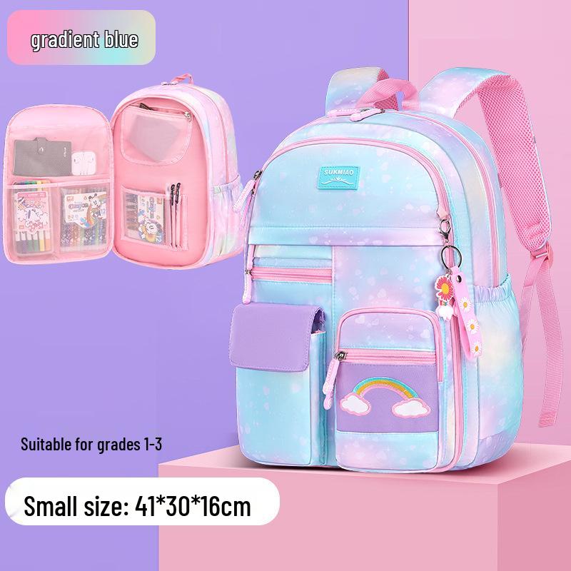 

Rainbow Lightweight Girls Backpack: Load-Reducing, Spine-Protecting, High-Capacity for Grades 1-6