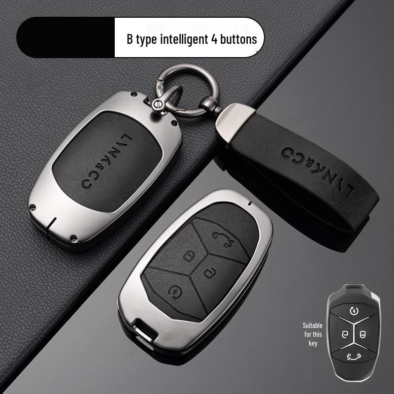 Zinc Alloy Key Case for Lynk & Co Models - Fits Z20, Z10, Co 900 - Premium Metal Smart Card Holder