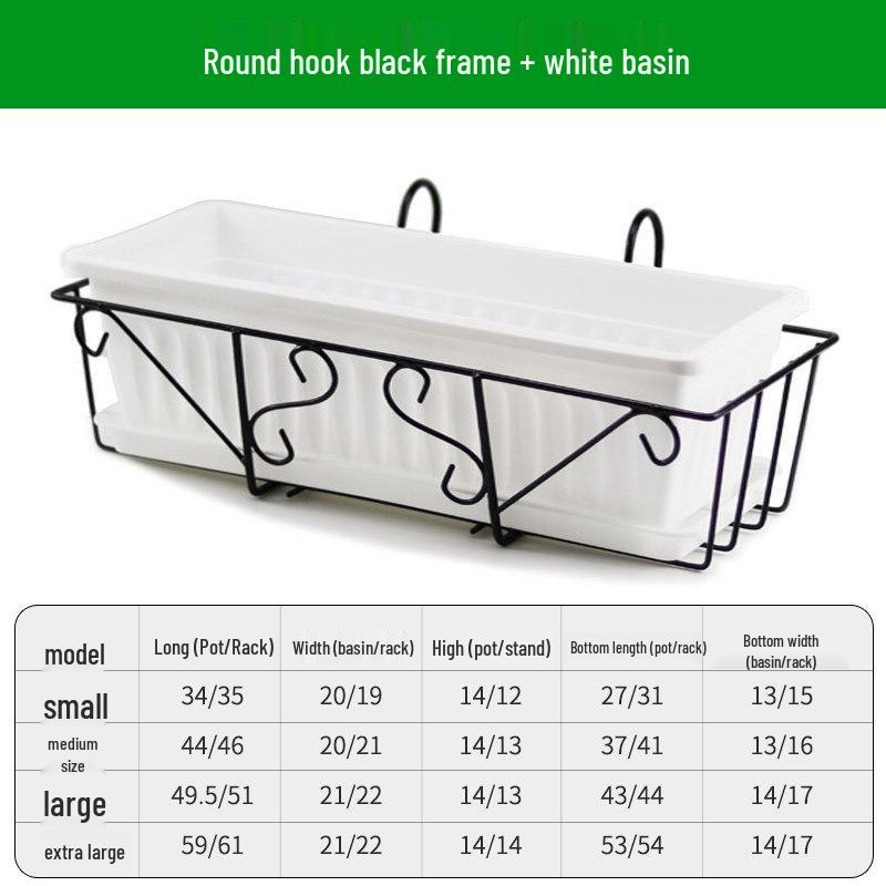 Подвесная кованая балконная полка для растений и овощей Small Resin