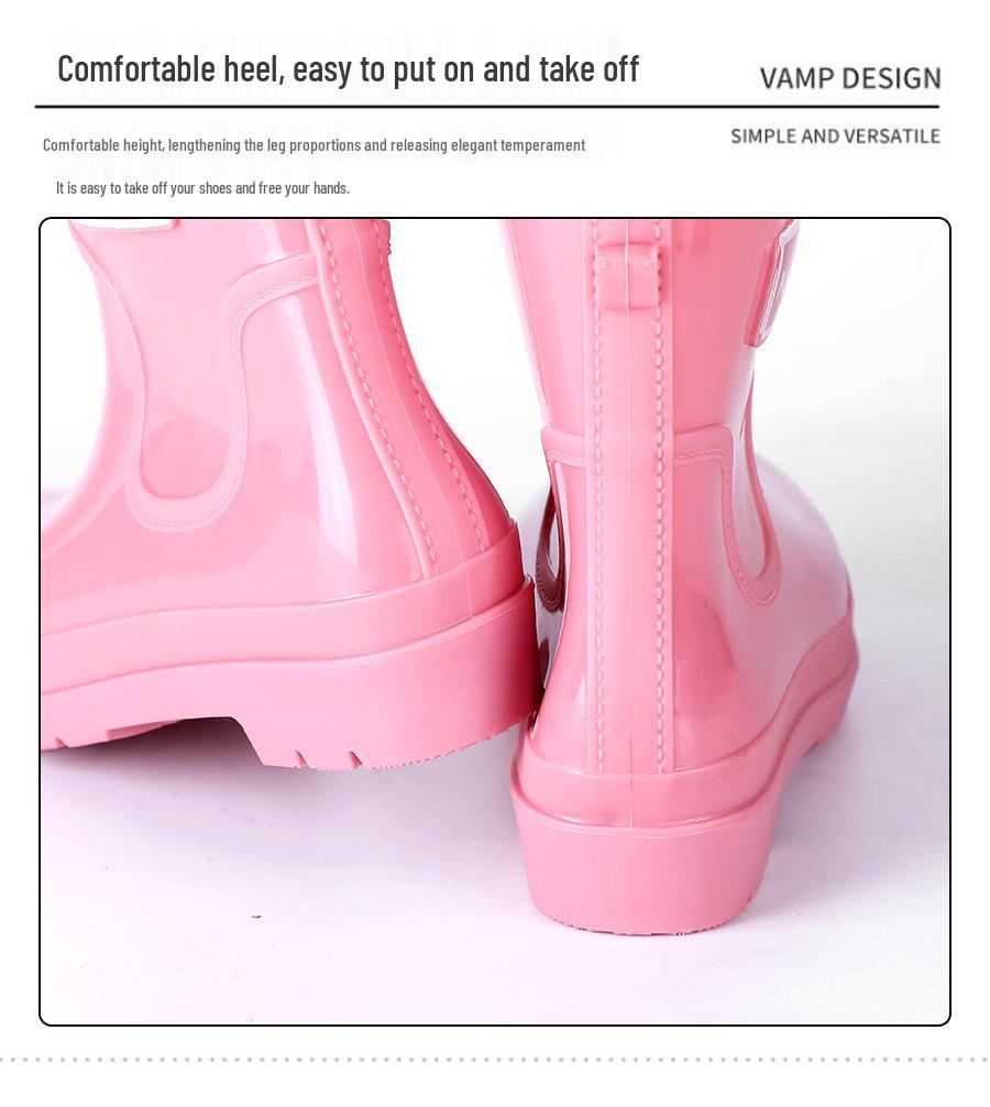 Exquisite Women's Short Rain Boots - Non-slip, Waterproof, and Stylish for Spring and Autumn