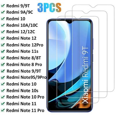 3 szt. Szkło ochronne dla Xiaomi Redmi Note 12 9s 8T 10 11 Pro 10s hartowane ochraniacz ekranu Redmi 9T 9A 10C 9C 12C szklana folia