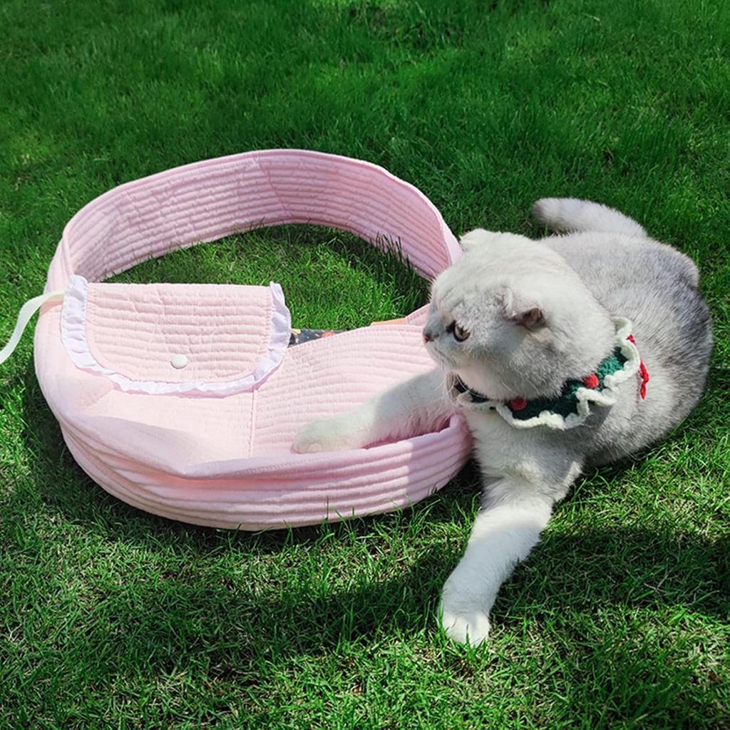 Cat Carrier Sling Bag, Soft Comfortable Cat Carrier Pouch Dog Carriers for Small Dogs Widened Shoulder Straps with Outer Pocket for Outdoor Walking