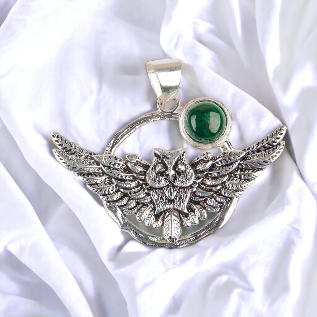 Natural Gemstone 925 Solid Silver Designer Jewelry Pendant 1.48" Christmas Gift CP-17