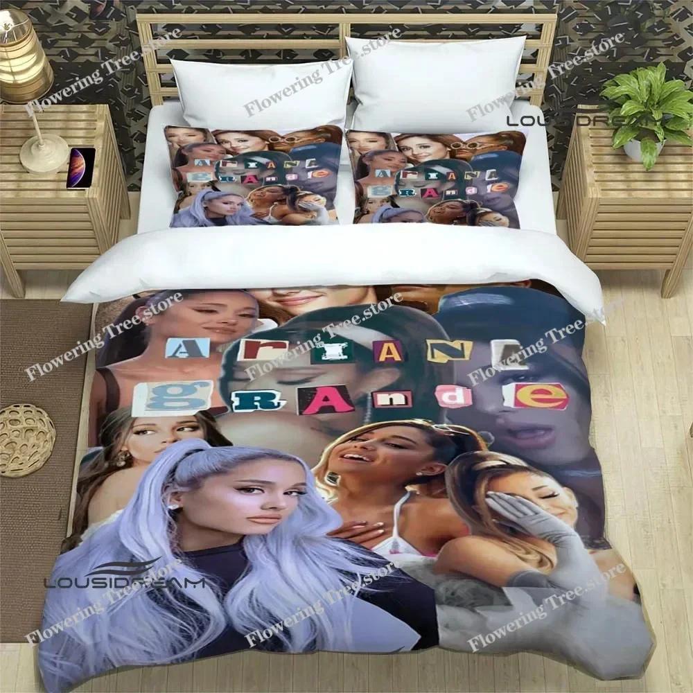 Ensembles de literie imprimés de la chanteuse Ariana Grande Ensemble exquis de fournitures de lit Housse de couette Ensemble couette Ensemble de literie Cadeau d'anniversaire de luxe