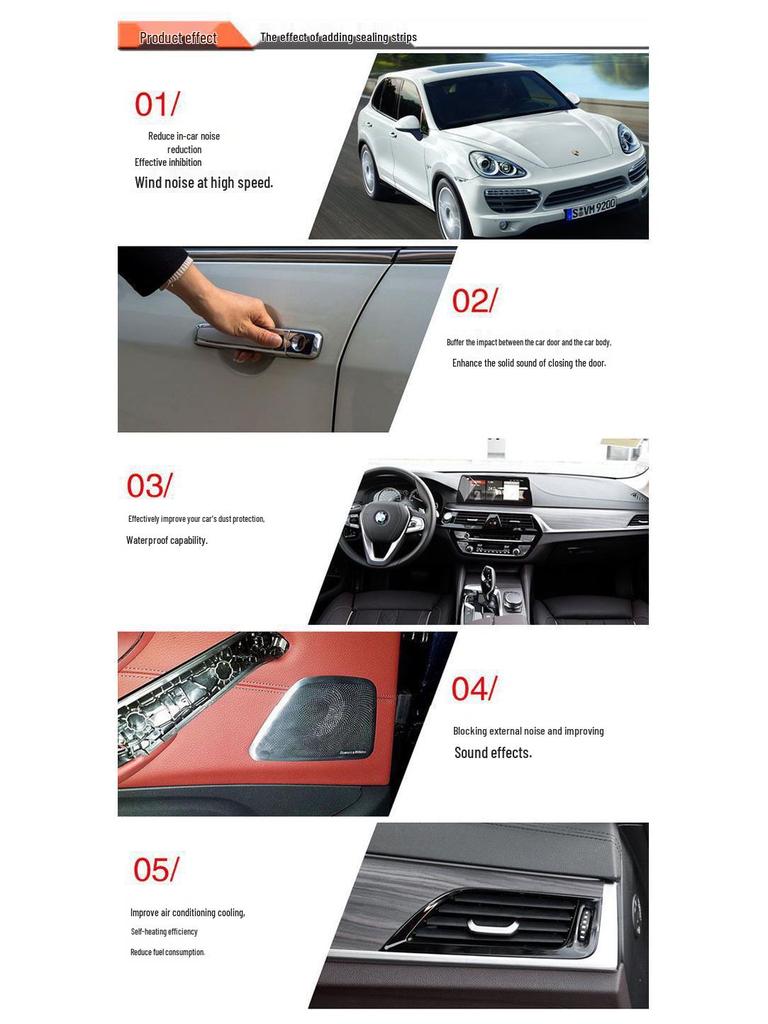 Car Door Seal Strip for Geely Binyue, Binrui COOL, Xingrui, Xingyue L – Soundproof & Dustproof