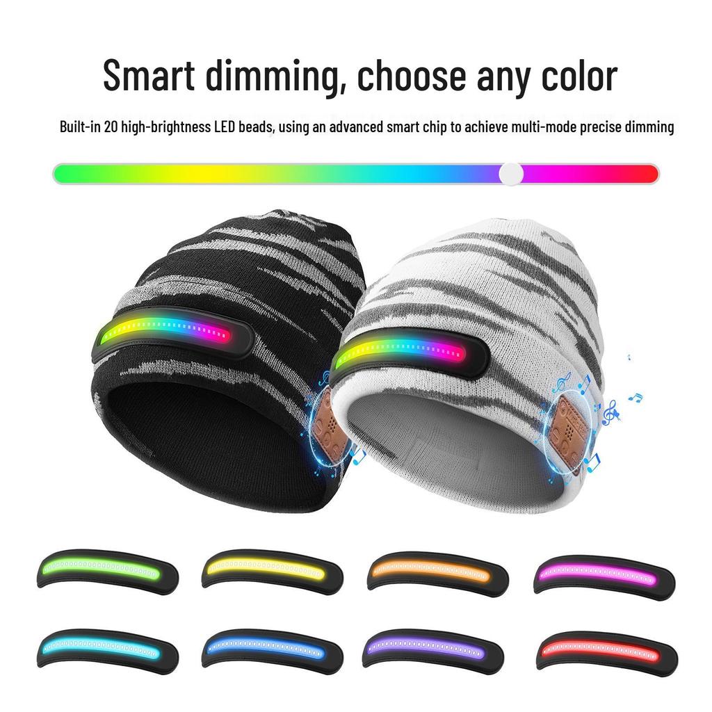 Washable Bluetooth LED Music Earphone Knitted Hat
