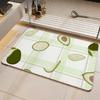 Pattern A-Avocado Pattern Floor Mat Eco Diatomite Antibacterial Odor-Resistant Floor Mat & Drain Pad for Kitchen & Bathroom