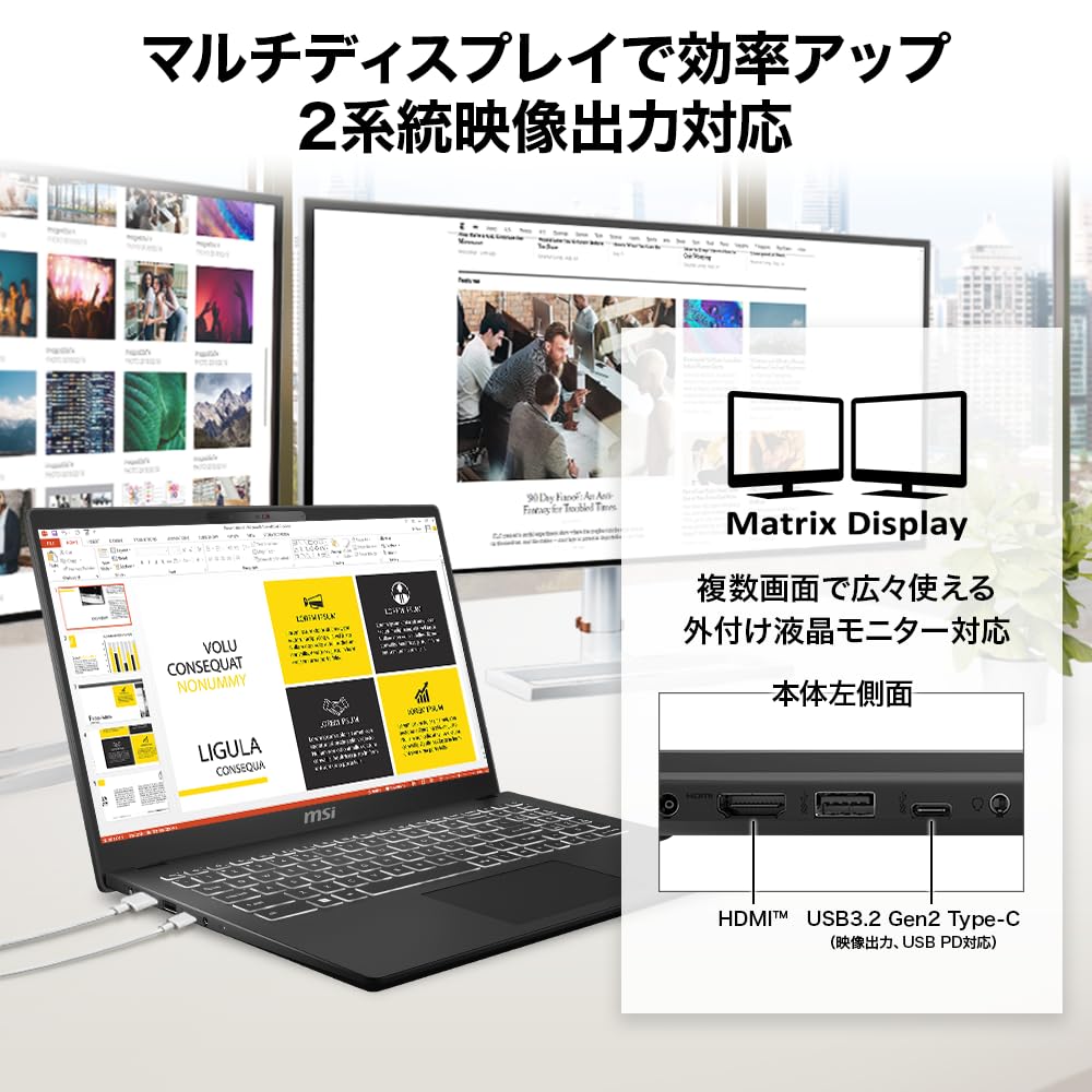 I9 High Power and Large MSI Business Laptop 16GB 1TB Inch Core Windows 11 Home [Core Installed, Screen] Modern15H, Memory, SSD, 15.6 FHD, i9-13900H,