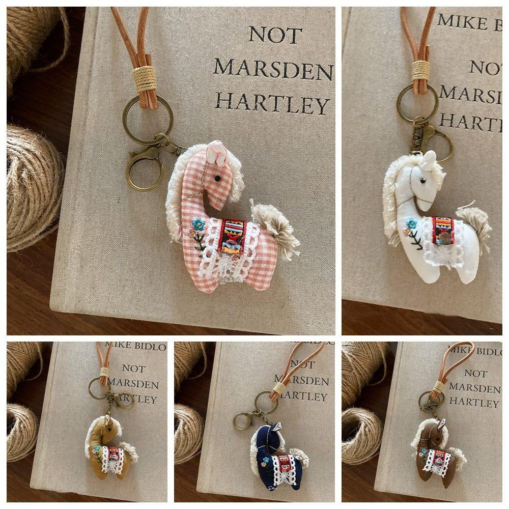 Stuffed Animal Horse Year Key Ring Cute Design Pony Pendant  Backpack Decoration