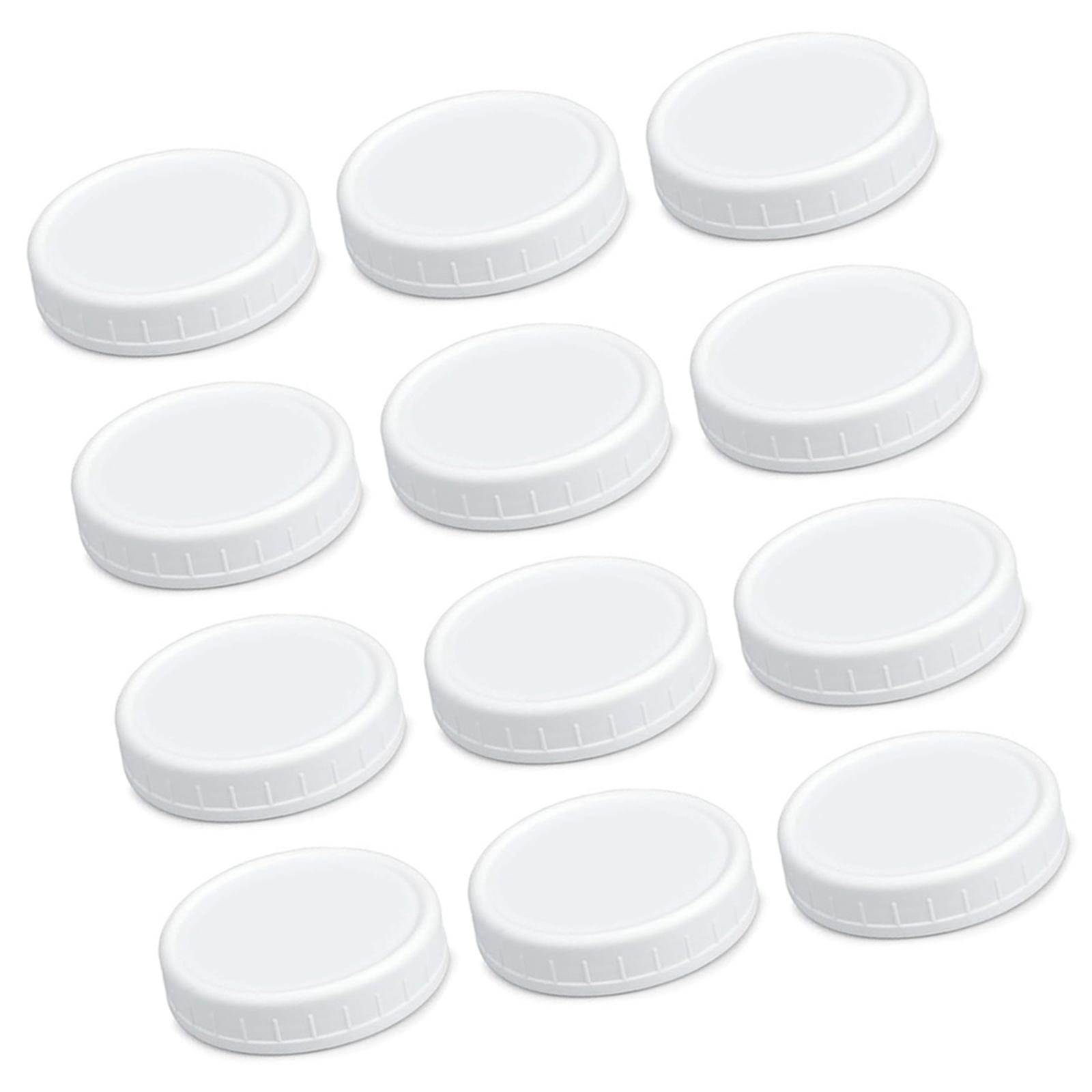12Pcs Reusable Plastic Mason Jar Lids 86mm/70mm Multipurpose Reusable Canning Jar Lids for Kitchen Dishwasher Safe 70mm