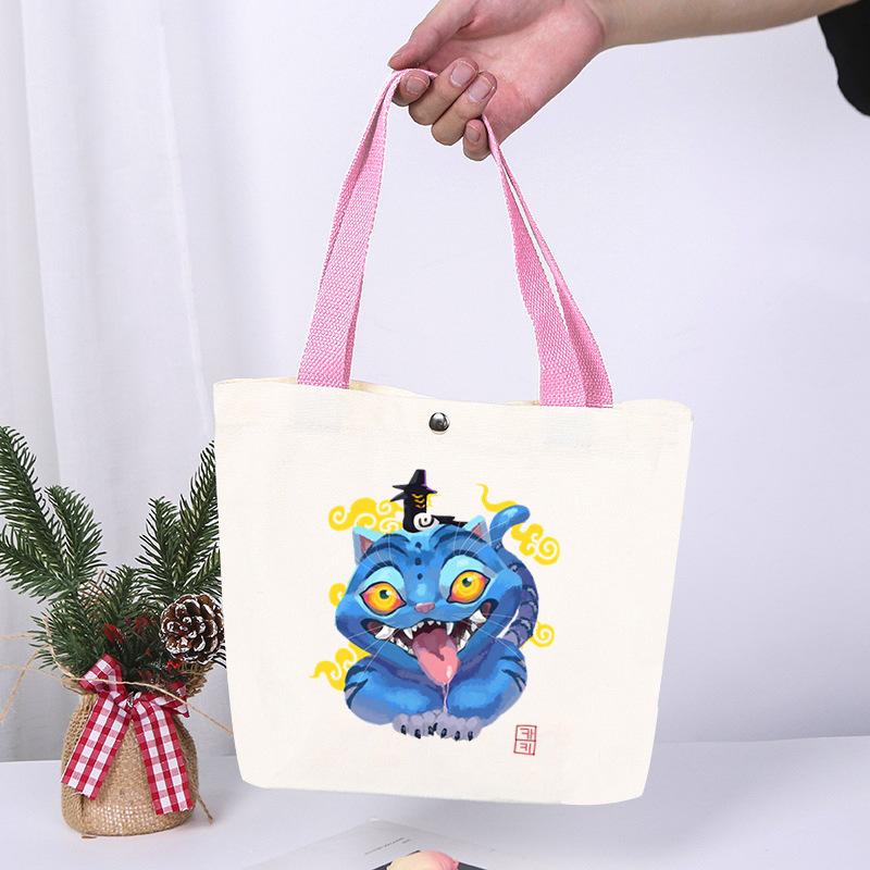 K-Pop Anime Cartoon Printed Student Fashion Casual Canvas Bag Going Out High Value Portable Shoulder Bag