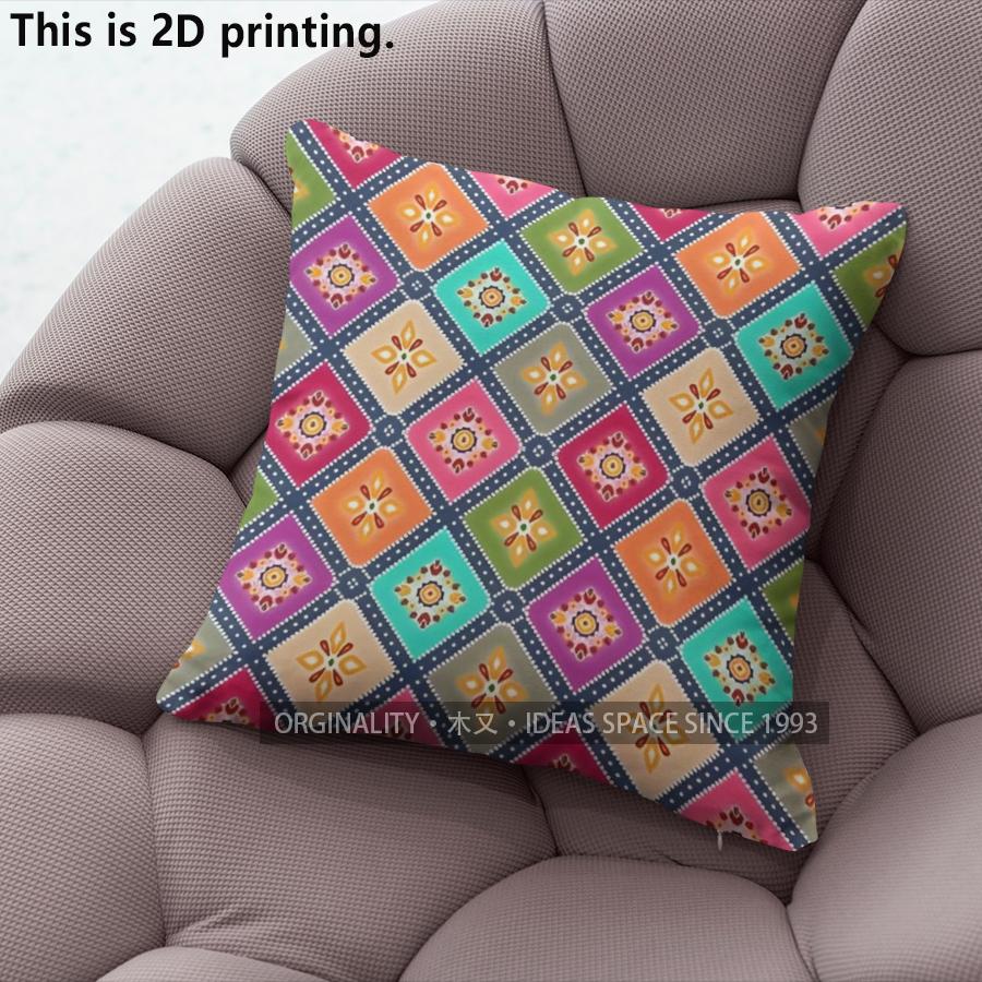 Bohemian Geometric Ethnic Throw Pillow Covers Pattern Cushion Cover Suitable For Sofa Bedroom Car Pillow Cover