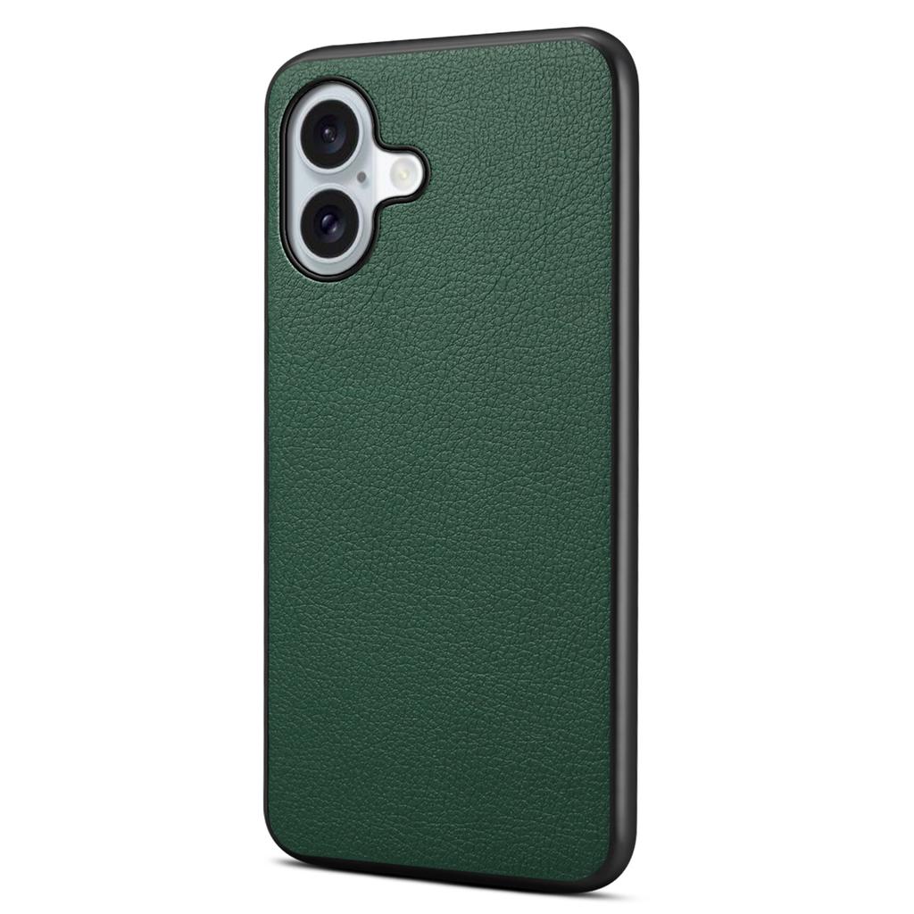 For iPhone 17 Case Calf Texture Leather + PC + TPU Phone Cover