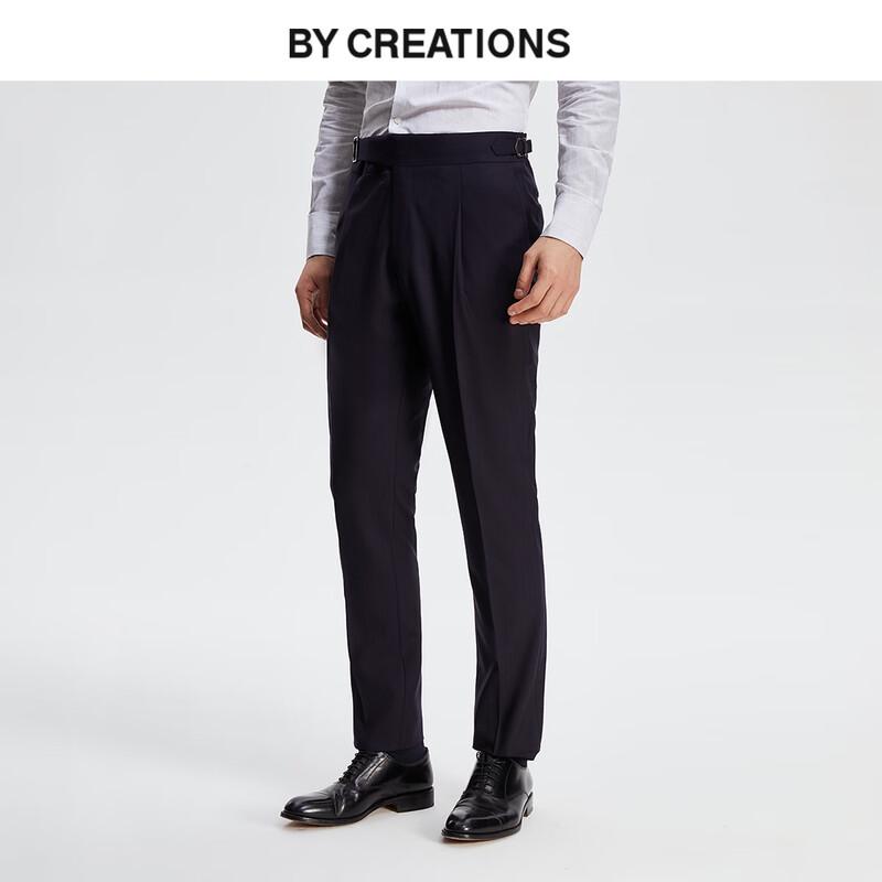 By Creations Men s High-Count Australian Merino Wool Business Slim-Fit Trousers 44