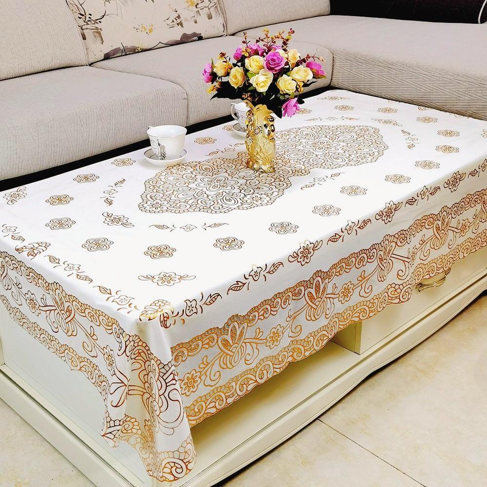 Waterproof, Oil-Proof And Anti-Scalding Coffee Table Tablecloth Leave-In Rectangular Dining Table Cloth Household Living Room Light Luxury Tablecloth
