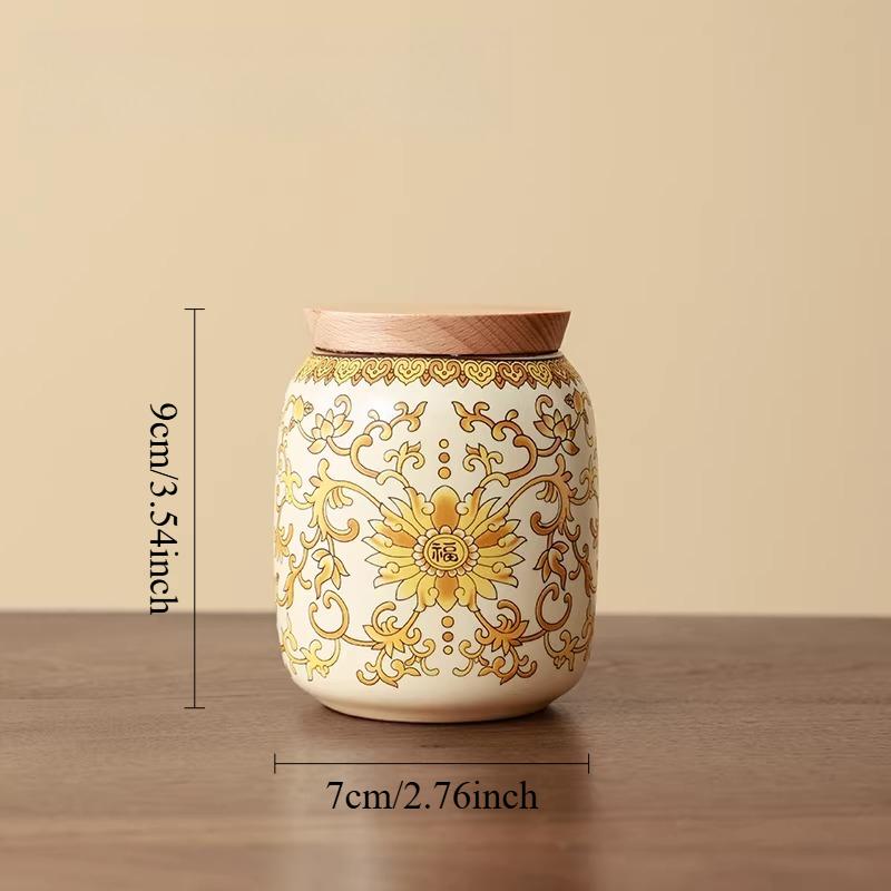 

200ml Ceramic Ru Kiln Tea Jar Small Portable Sealed Tea Can Household Blue and White Moisture-proof Tea Can Teaware Accessories