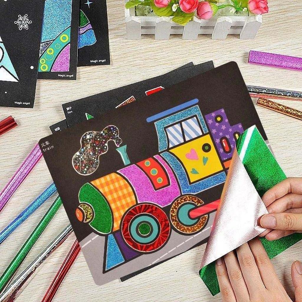 DIY Cartoon Transfer Painting Crafts For Kids Arts And Crafts Toys Children Creative Educational Learning Drawing Toys