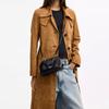 Coach Umhängetasche Lara 22 silberner Buchstabe Anhänger Rindsleder Schulter Crossbody Handtasche Mini Damen Schwarz