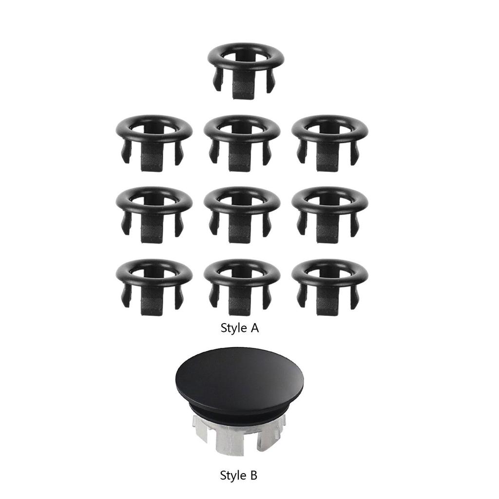 10x Basin Sink Overflow Cap Hole Insert Cap Sink Overflow Cover, Sink Overflow Ring for Restroom Bathtub Bathroom Hotel