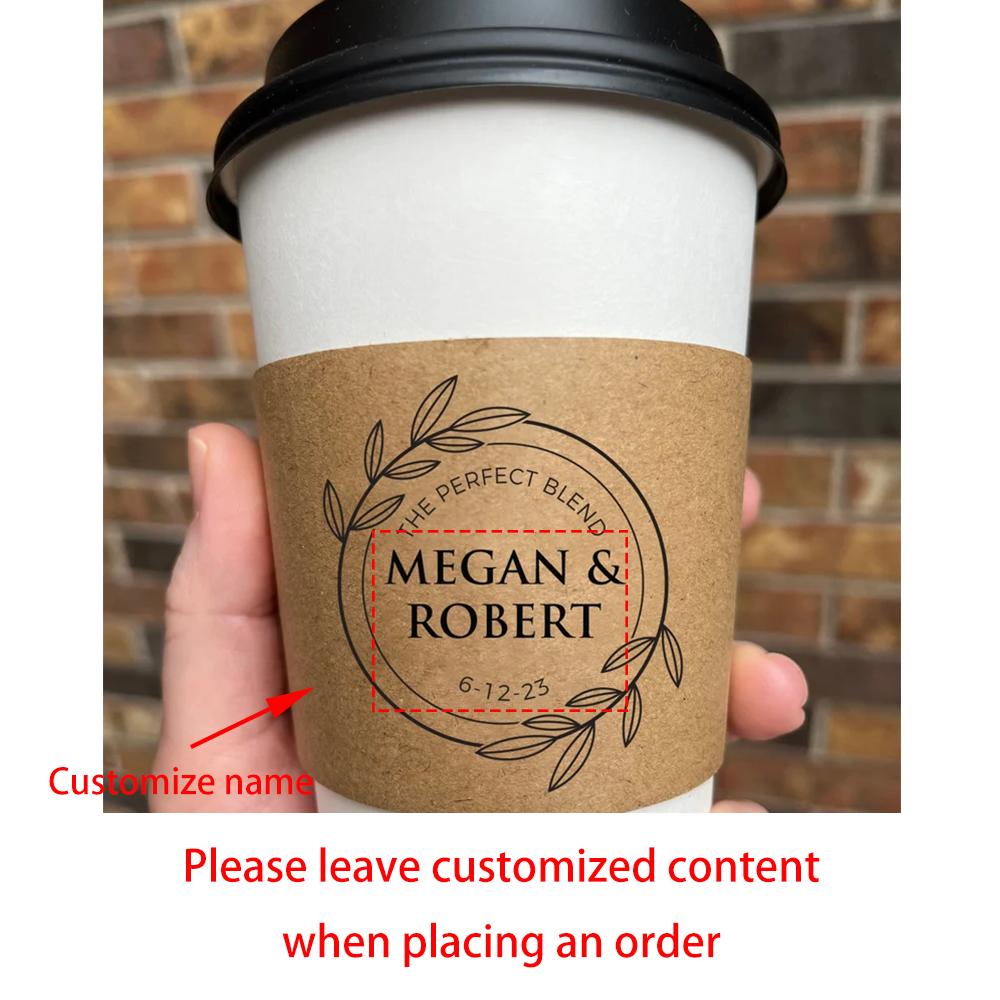 

Personalised 10Pcs Wedding Coffee Cup Sleeves Engagement Party Coffee Cups Wedding Bridal Shower Bachelorette Party Decor Favor 10pcs