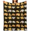 3D Cheese Variety - Mozarella, Swiss, Cheddar, Camembert, Emmental, Gouda Gorgonzola Throw Blanket Sofas Soft Plaid Blankets