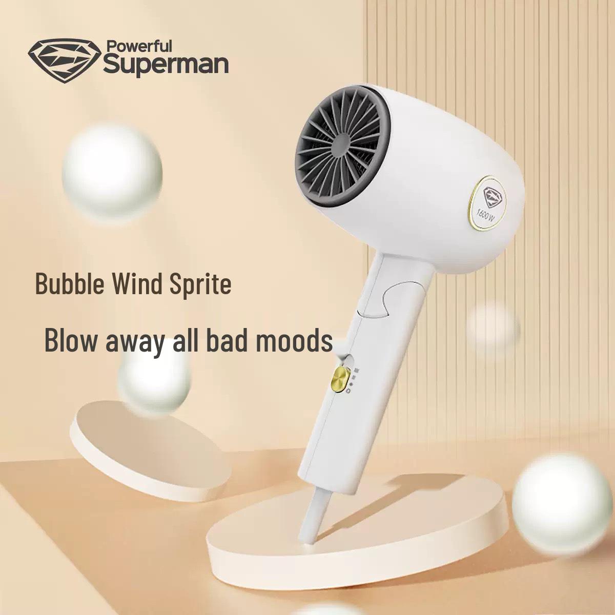 Superman Travel Hair Dryer RD1635: Portable, Folding, High Air Volume, Quick-Dry Hair Care. 1635