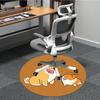 1 Stück Puppy Friends Büro Runder Teppich, Unter Bürostühlen Schlafzimmer Wohnzimmer Heimdekoration, Zimmer Deko