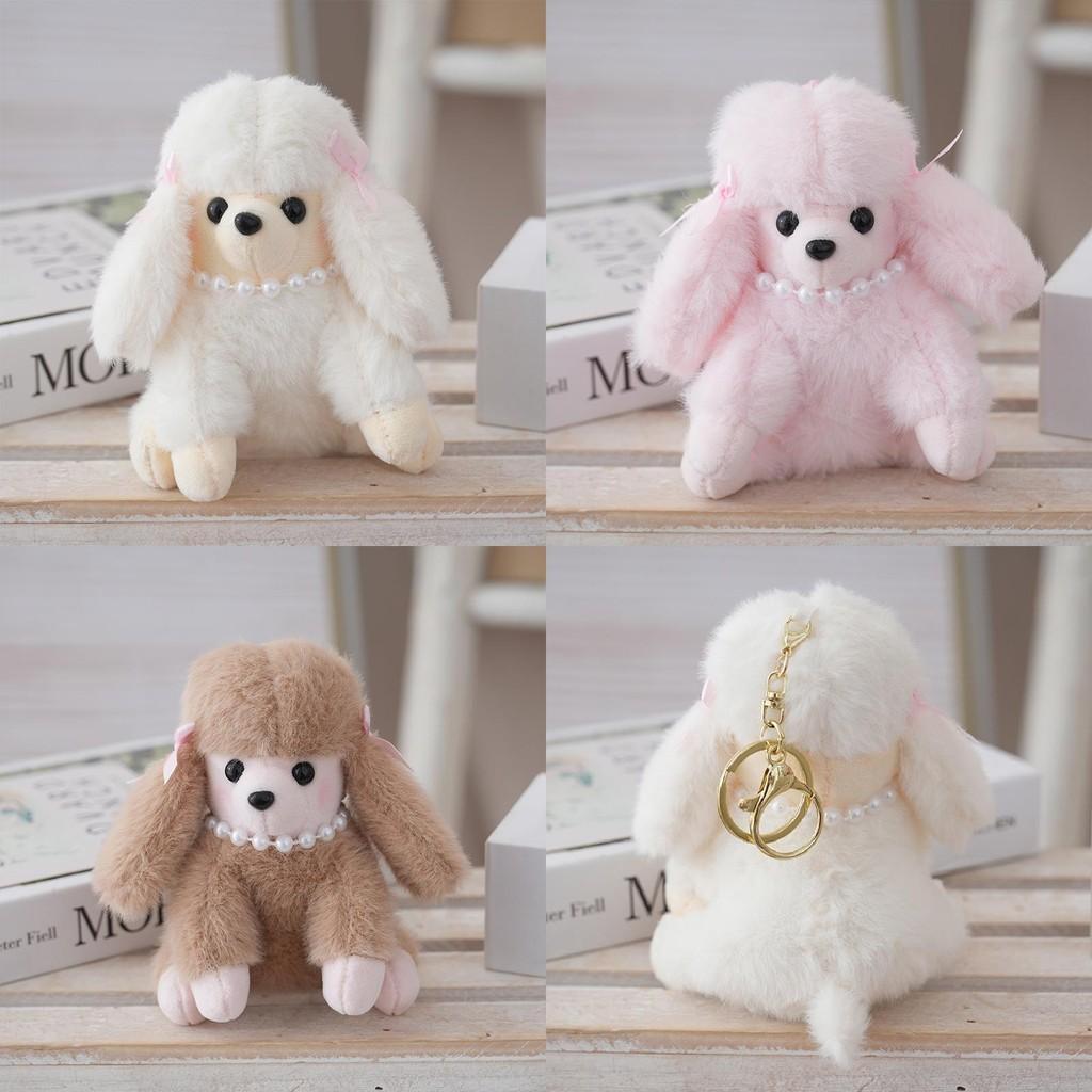 Cute Poodle Plushie Keychain Realistic Animal Shape Gift Backpack Decoration