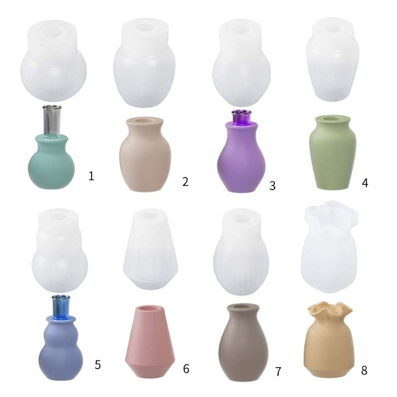 Test Tube Vase Mold Hydroponic Plant Flower Pots Silicone Mould Candle Holder Molds Plaster Resin Casting Molds Decors