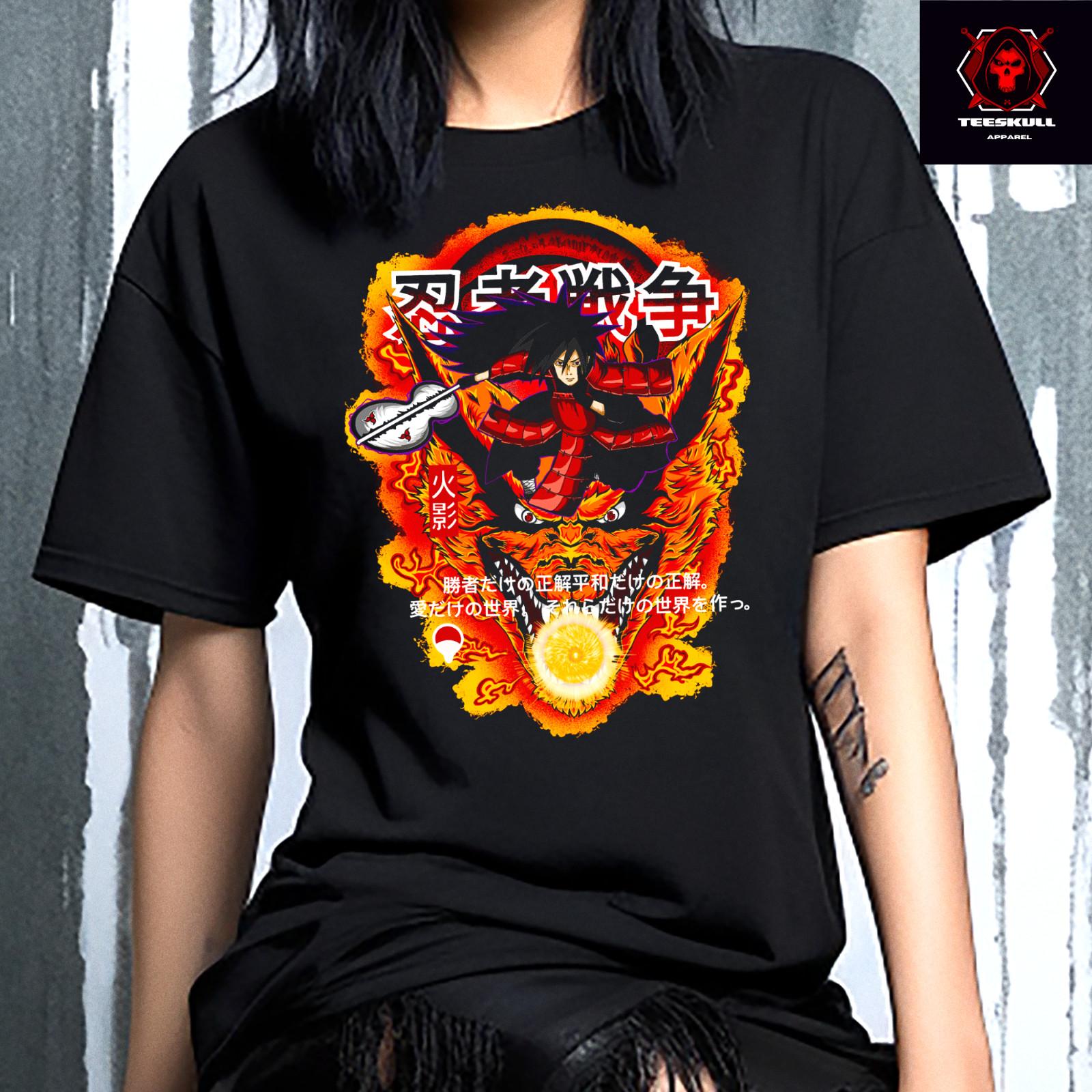 Naruto Sasuke Uchiha Anime Manga Character Unisex Premium Cotton T-Shirt L