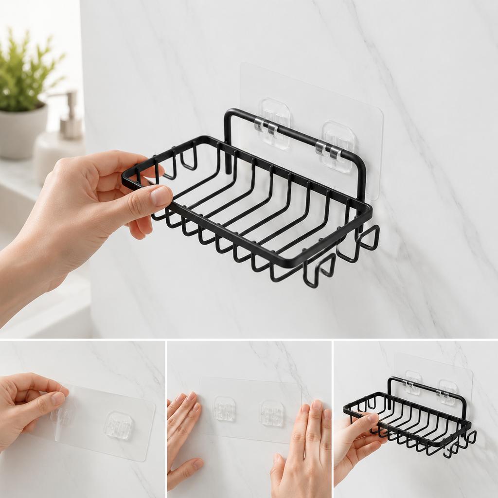 High Quality Soap Rack Wall Mounted Soap Holder Stainless Steel Soap Sponge Dish Bathroom Accessories Dishes, Storage Organizer
