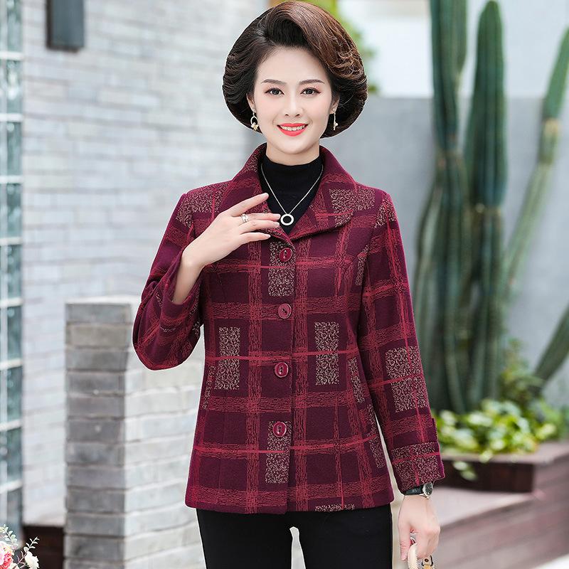 Autumn short suit new year old 0 plaid coat top women