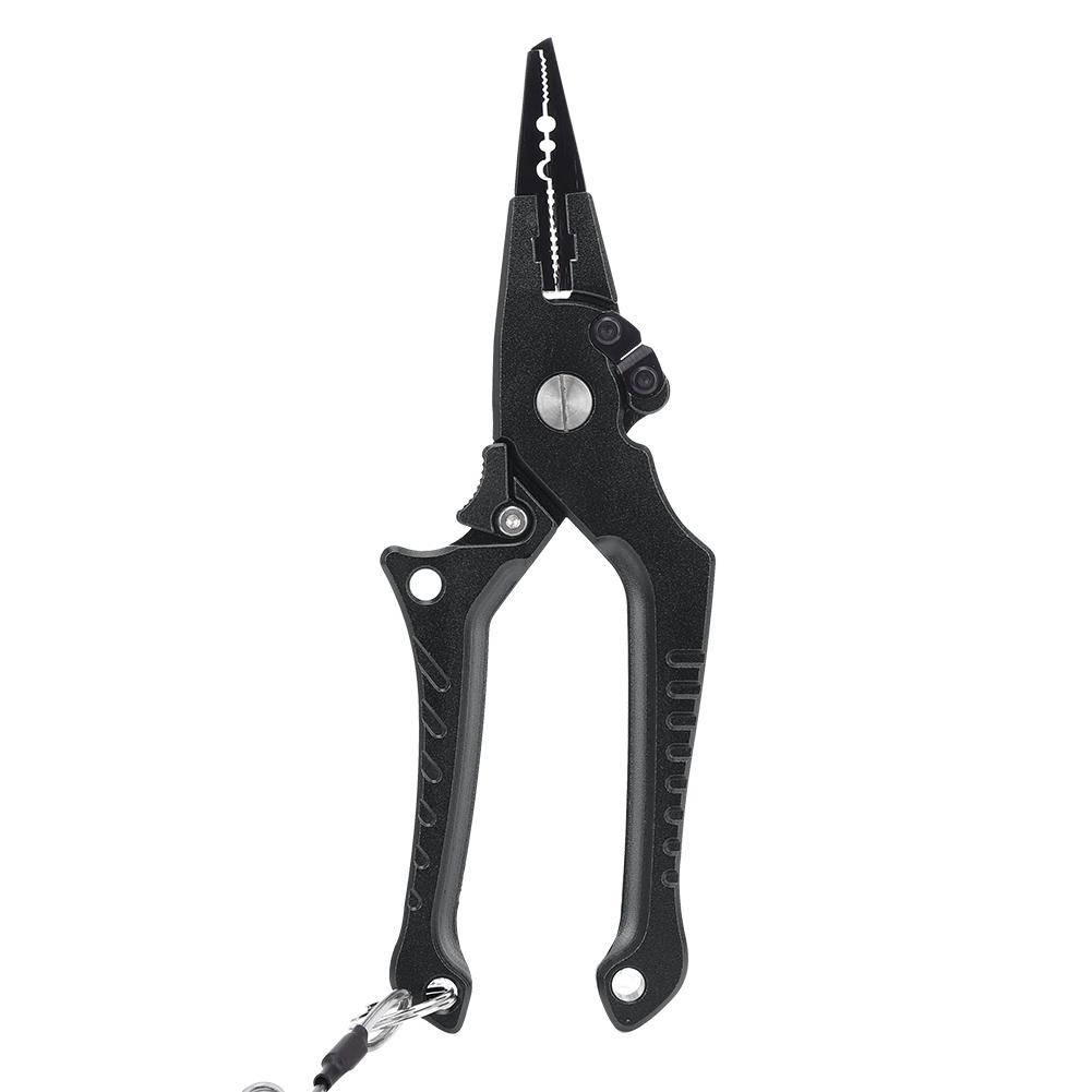 Outdoor Aluminum Alloy Lure Self Locking Fishing Pliers Fish Controller Tong Setblack