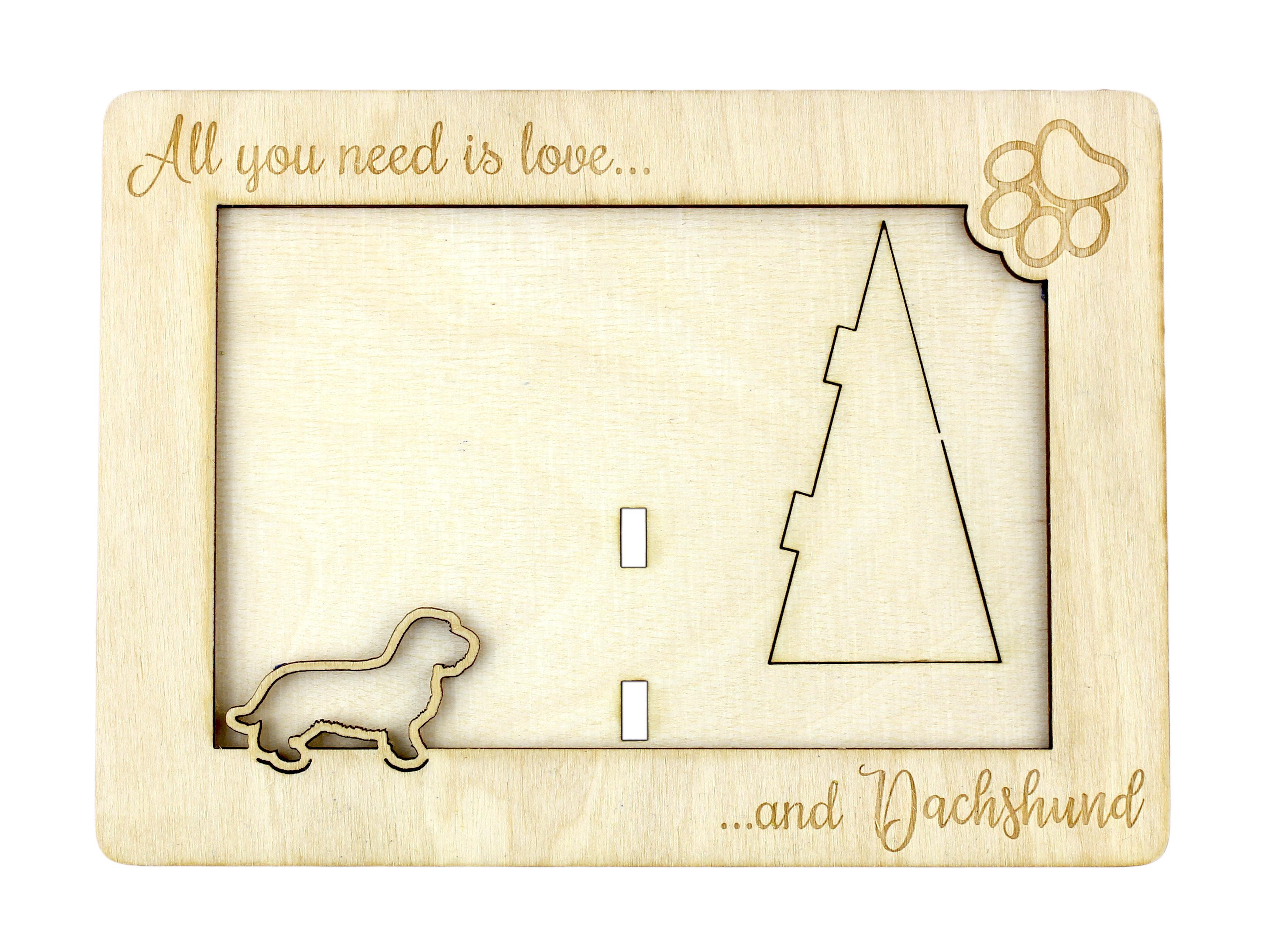 

Dachshund Wire-haired, Wiener dog, Badger dog - Photo frame, engraved wooden frame, a lovely gadget for the dog lover by Art-Dog