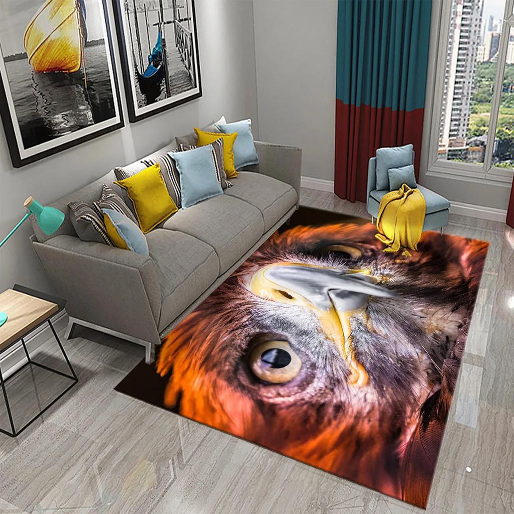 3D Animal Eyes Carpet Wild Animal Eyes Mat for Living Room Bedroom Bathroom Kitchen Floor Mat Door Mat Children Play Rest Carpet