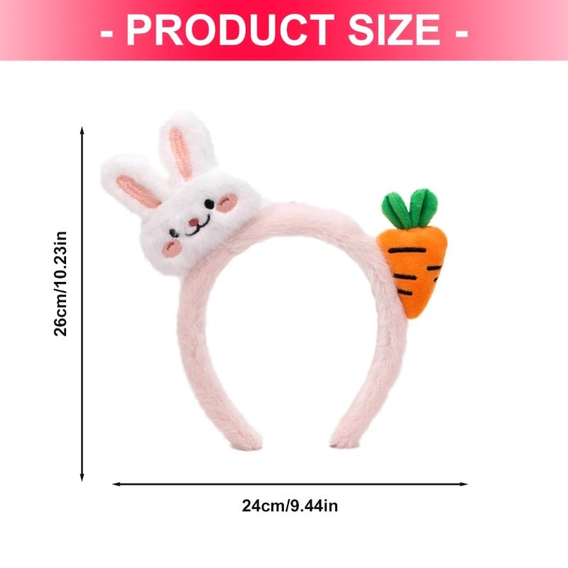 Rabbits Carrot Ear Headbands For Kids Soft Plush Hair Accessory Cute Animal Theme Party Costume Decoration