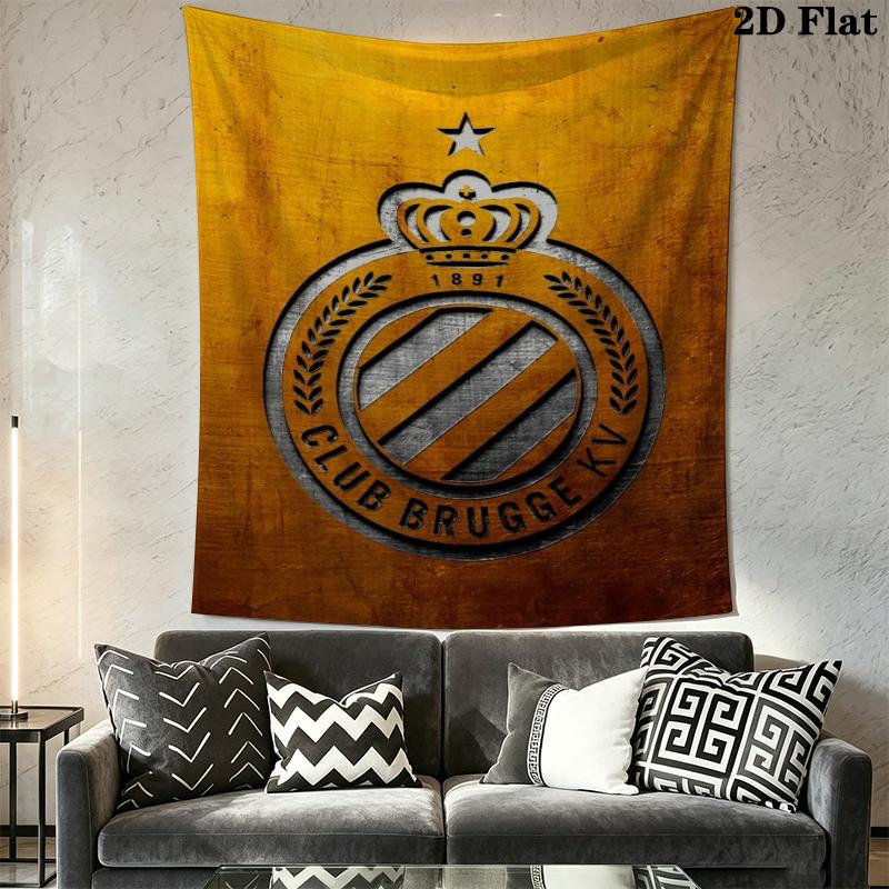 Club Brugge K V Wall Tapestry Aesthetic Wall Hanging Printed Fabric Blanket Decorative Tapestries for Bedroom Living Room Home Decor