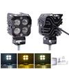 White Yellow Work Light Dual Color LED Spotlight Auxiliary Lamp 3000K 6000K LED Driving Lights for Motorcycle Car Offroad Truck