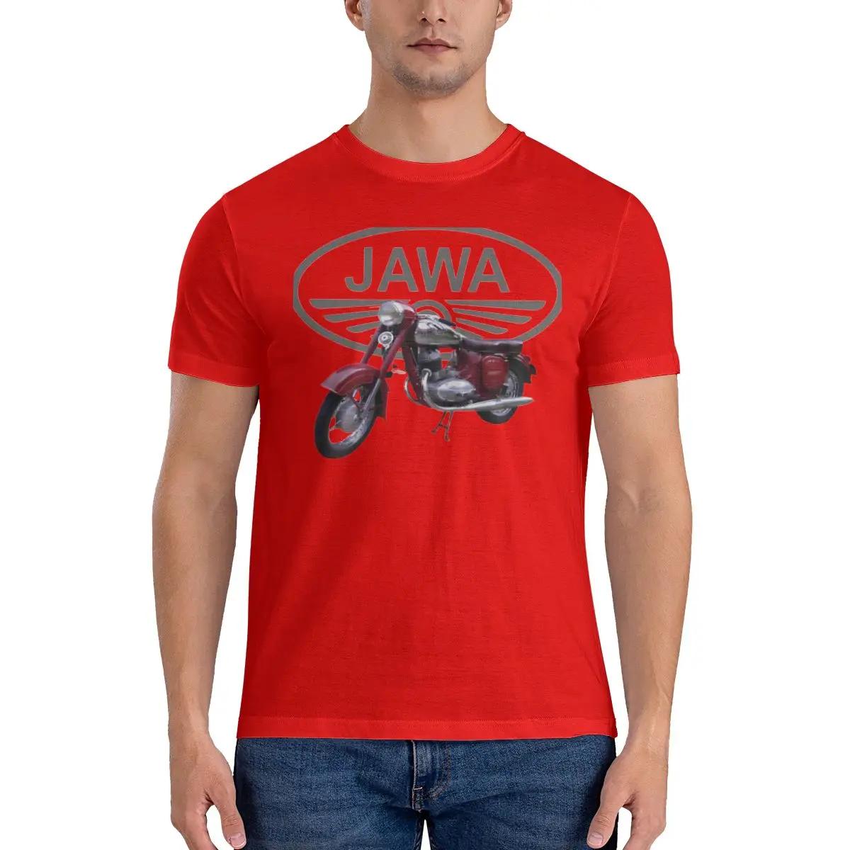 

Motorcycle Mens T Shirt Jawa Moto Creative Tees Short Sleeve Crewneck TShirts Cotton Adult Tops S