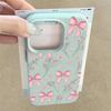 Hülle Für iPhone 17 Pro Max Rosa Schleifen Blumenmuster Lederstruktur Silikonhülle Für iPhone 16 Pro Max 15 14 13 12 11 Air 16E