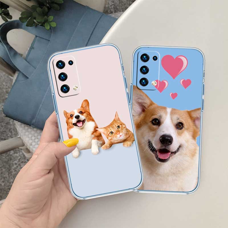 UP23 Cute Corgi dog Transparent Phone Case for Samsung Galaxy A04 A04S A14 A23 A34 A54 M23 M33 M52 M53
