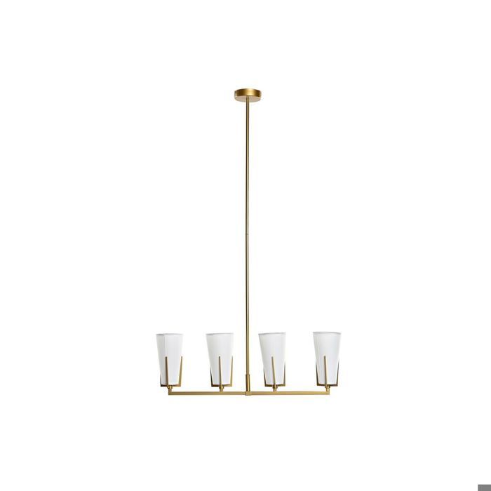 Suspension - DKD Home Decor - Modèle Doré Blanc - 67 X 14 X 22 Cm - Métal Et Verre - E27