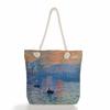 Creative oil painting print thick rope single-shoulder beach bag 7267 CLE