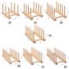 Natural Wood Dish Drying Rack for Kitchen Countertop Space Saving Cabinet Shelf Organiser for Cups Plates Utensils