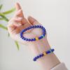 Armband mit Perlen aus Cyanblauem Lapislazuli & Bernstein