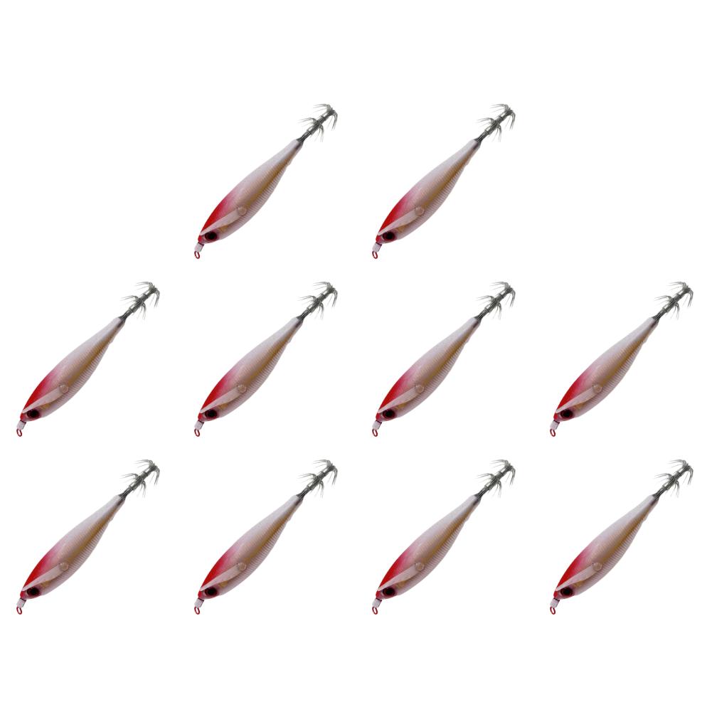 1-10Pcs Luminous Fishing Lure Wood Shrimp Lures Fishing Squid Jig Hook Octopus Cuttlefish Shrimp Jigging Bait for Night Fishing