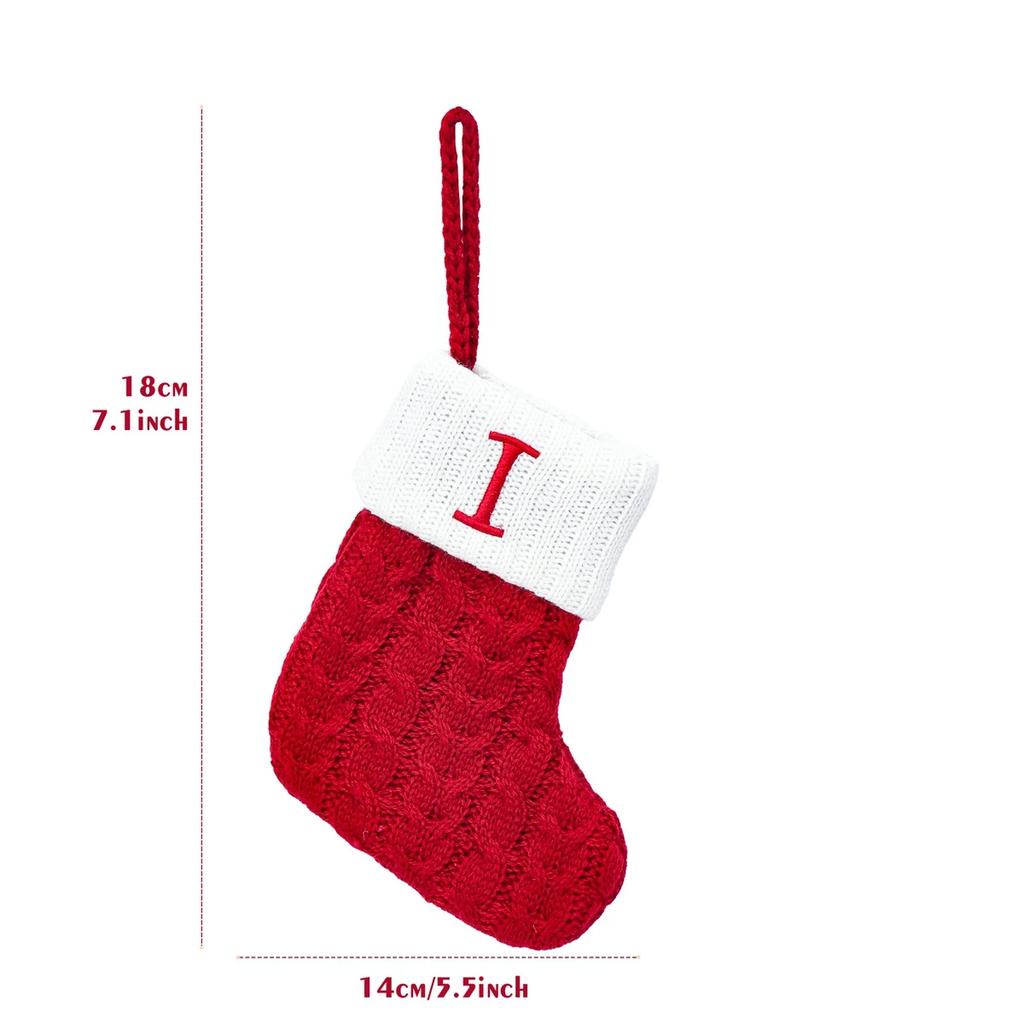 Christmas Knitted Stocking With Snowflake Pattern Holiday Home Decoration Gift Ornament For Xmas Tree