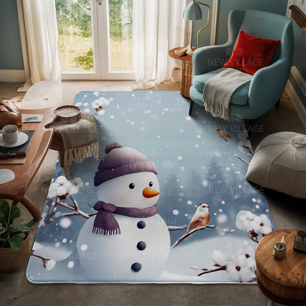 House Entrance Carpet Home Door Mat Living Room Bath Foot Bathroom Non-slip Water Absorption Rugs Bath Merry Christmas Winter