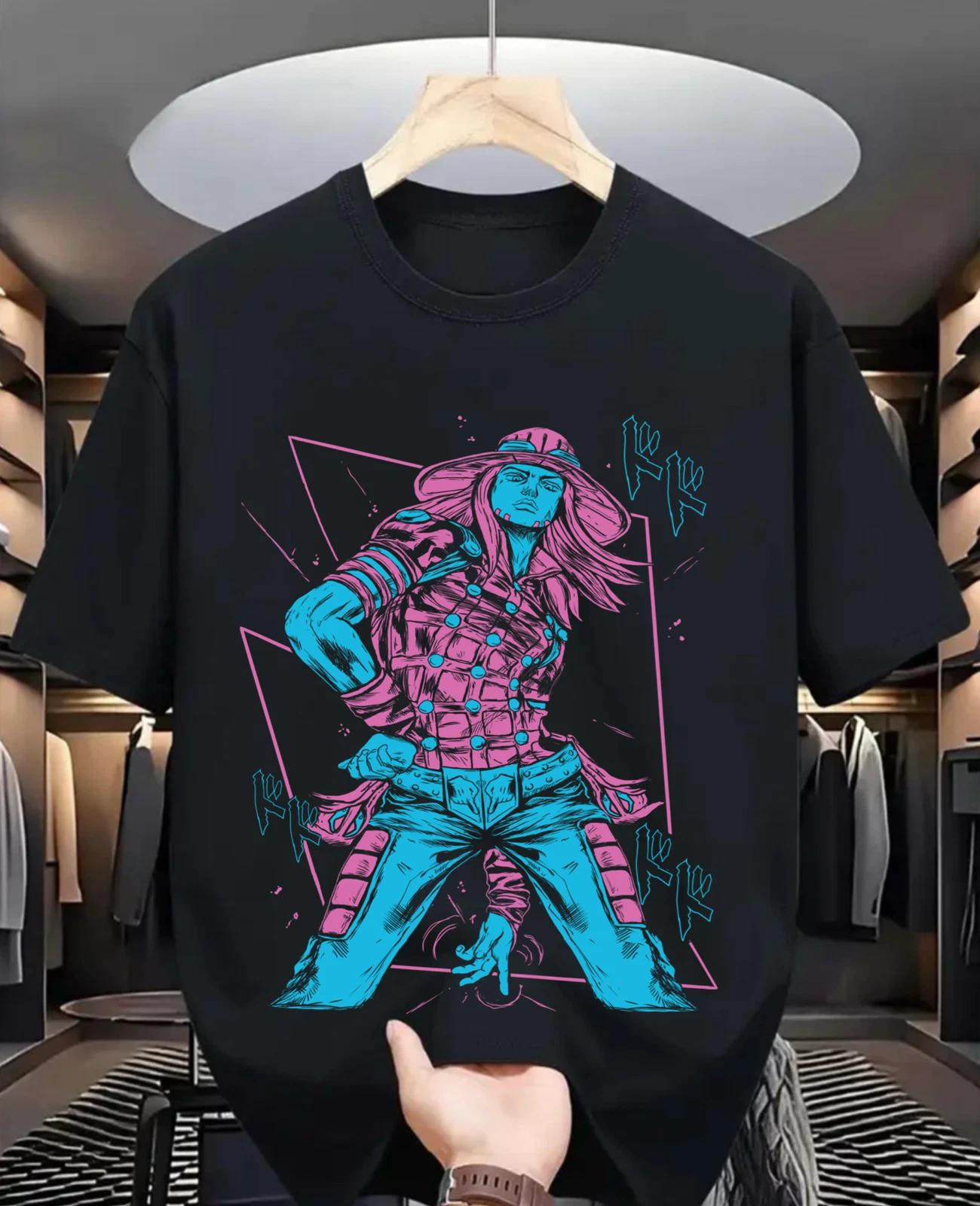 Футболка Гиро Цеппели JoJo s Bizarre Adventure Забавная Аниме Черная Футболка Все Размеры XL