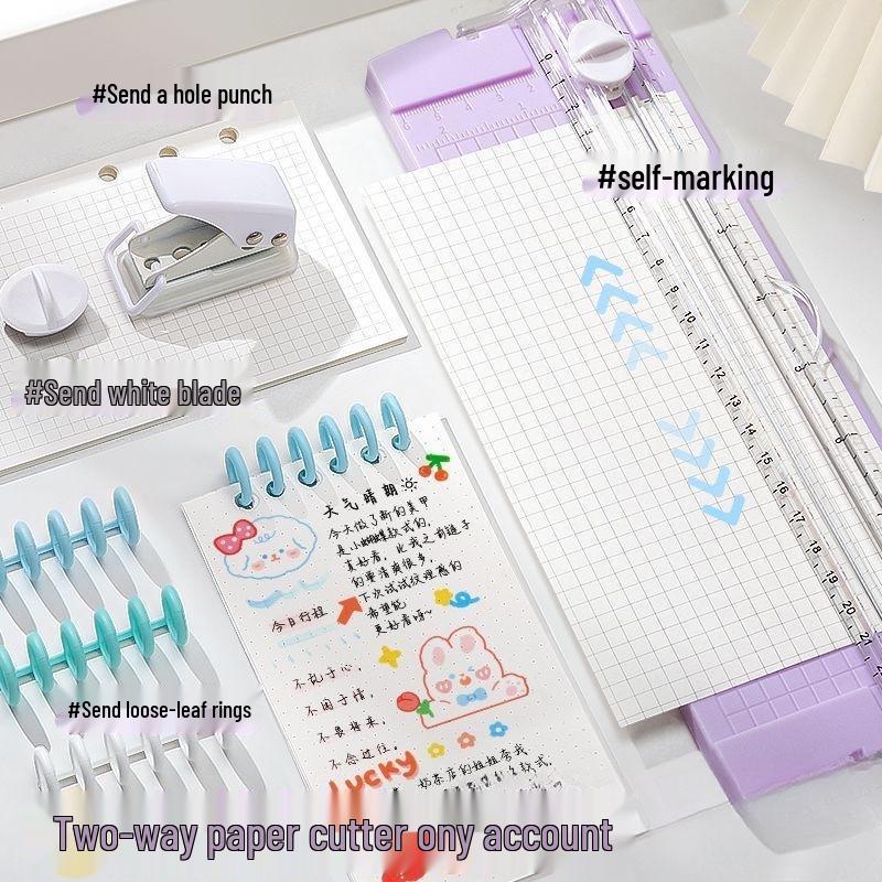 Portable Guillotine Paper Cutter with Round Corner Utility Knife for Students and Office Use